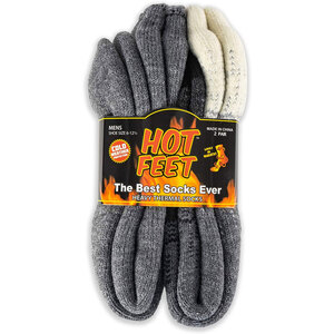 Mad Dog Concepts Men's Hot Feet Thermal 2-Pack Crew Socks - Gray/Black - L