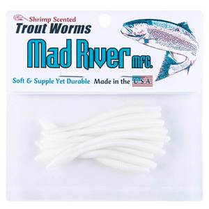 Mad River Trout Worms - White Shad, 2-1/2in