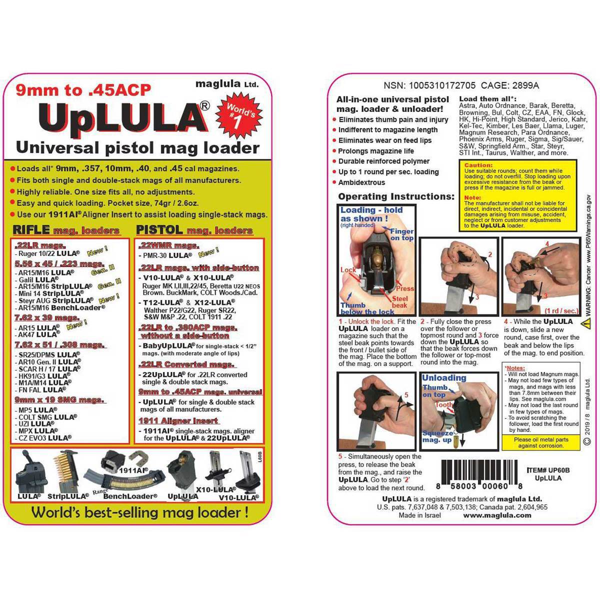 Maglula UpLULA Universal Pistol Loader Maglula UpLULA Universal Pistol Loader