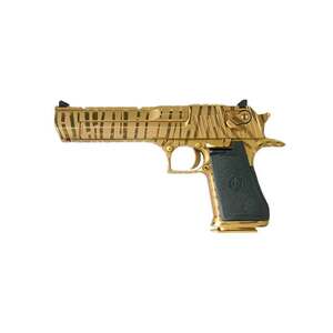 Magnum Research Desert Eagle 50 Action Express 6in Titanium Gold Tiger Stripes Pistol - 7+1 Rounds