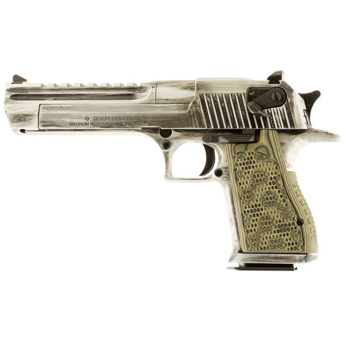 Magnum Research Desert Eagle Mark XIX 50 Action Express 6in White Matte Distressed Pistol - 7+1 Rounds Magnum Research Desert Eagle Mark XIX 50 Action Express 6in White Matte Distressed Pistol - 7+1 Rounds