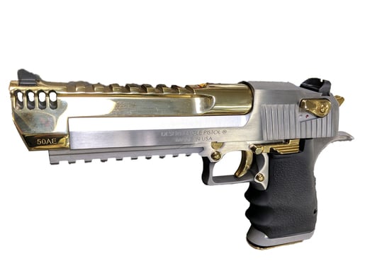 Magnum Research Desert Eagle Mark XIX 50 Action Express 6in Stainless/Titanium Gold Pistol - 7+1 Rounds - Fullsize image