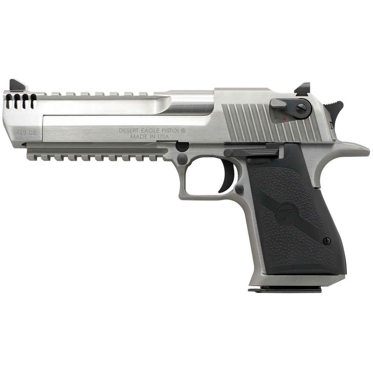 Magnum Research Desert Eagle Mark XIX With Muzzle Break 429 Desert Eagle 6in Stainless/Black Pistol - 7+1 Rounds Magnum Research Desert Eagle Mark XIX With Muzzle Break 429 Desert Eagle 6in Stainless/Black Pistol - 7+1 Rounds