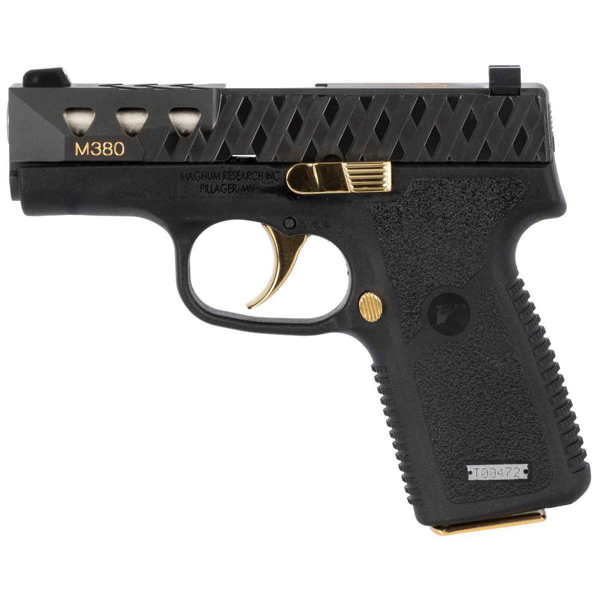 Magnum Research M380 With DLC Slide 380 Auto (ACP) 3in Black Pistol - 7+1 Rounds Magnum Research M380 With DLC Slide 380 Auto (ACP) 3in Black Pistol - 7+1 Rounds