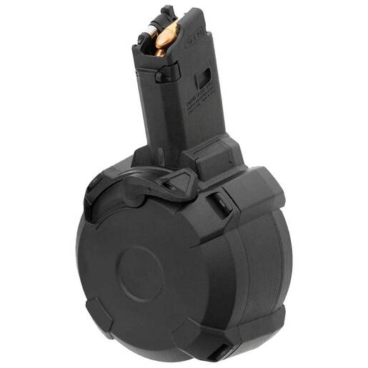 Magpul PMAG D-50 EV9 Black CZ Scorpion EVO 3/3+ 9mm Luger Handgun Drum Magazine – 50 Rounds – Black