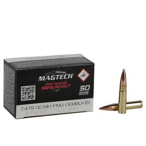 Magtech First Defense 300 AAC Blackout 123gr FMJ Rifle Ammo - 50 Rounds