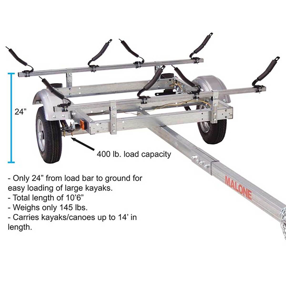 Malone EcoLight 2 Kayak Trailer Package Malone EcoLight 2 Kayak Trailer Package