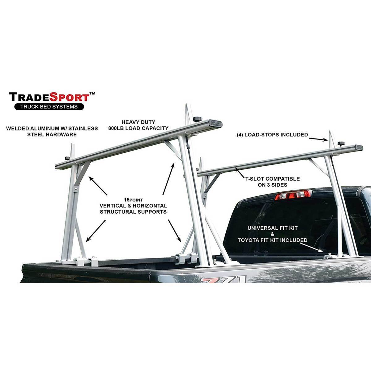 Malone J Racks Malone TradeSport FoldAway-J Truck Rack Bundle with J-Style Kayak ...