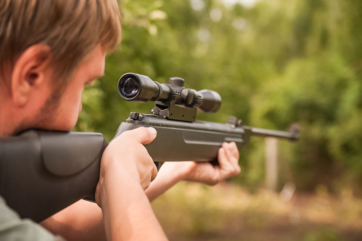 man with air gun