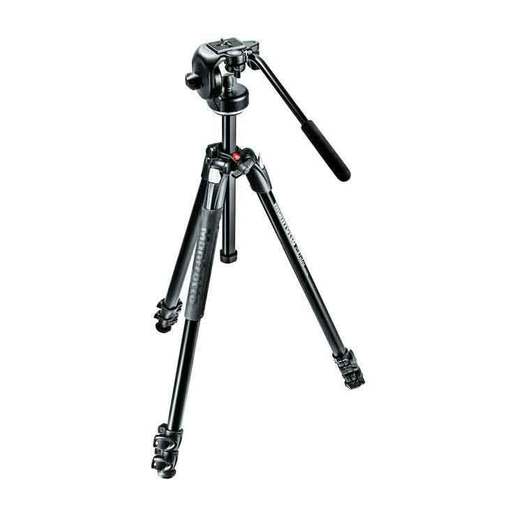 Manfrotto 290 Xtra Kit, Alu 3 Sec. Tripod W/Fluid Head - Black