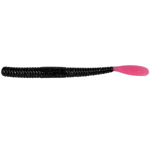 Maniac Paddle Tail Worms - Black Silver Flake/Pink Tail, 4in