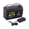 MarCum Lithium 12V 10AH LIFEPO4 Brute Battery and 3 Amp Charger Kit Marine Electronics Accessory