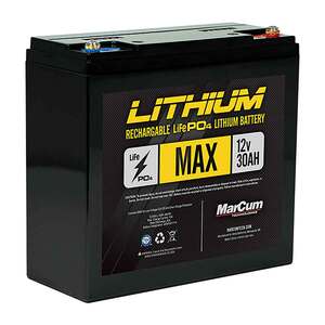 Marcum Max LiFePO4 12V 30AH Battery