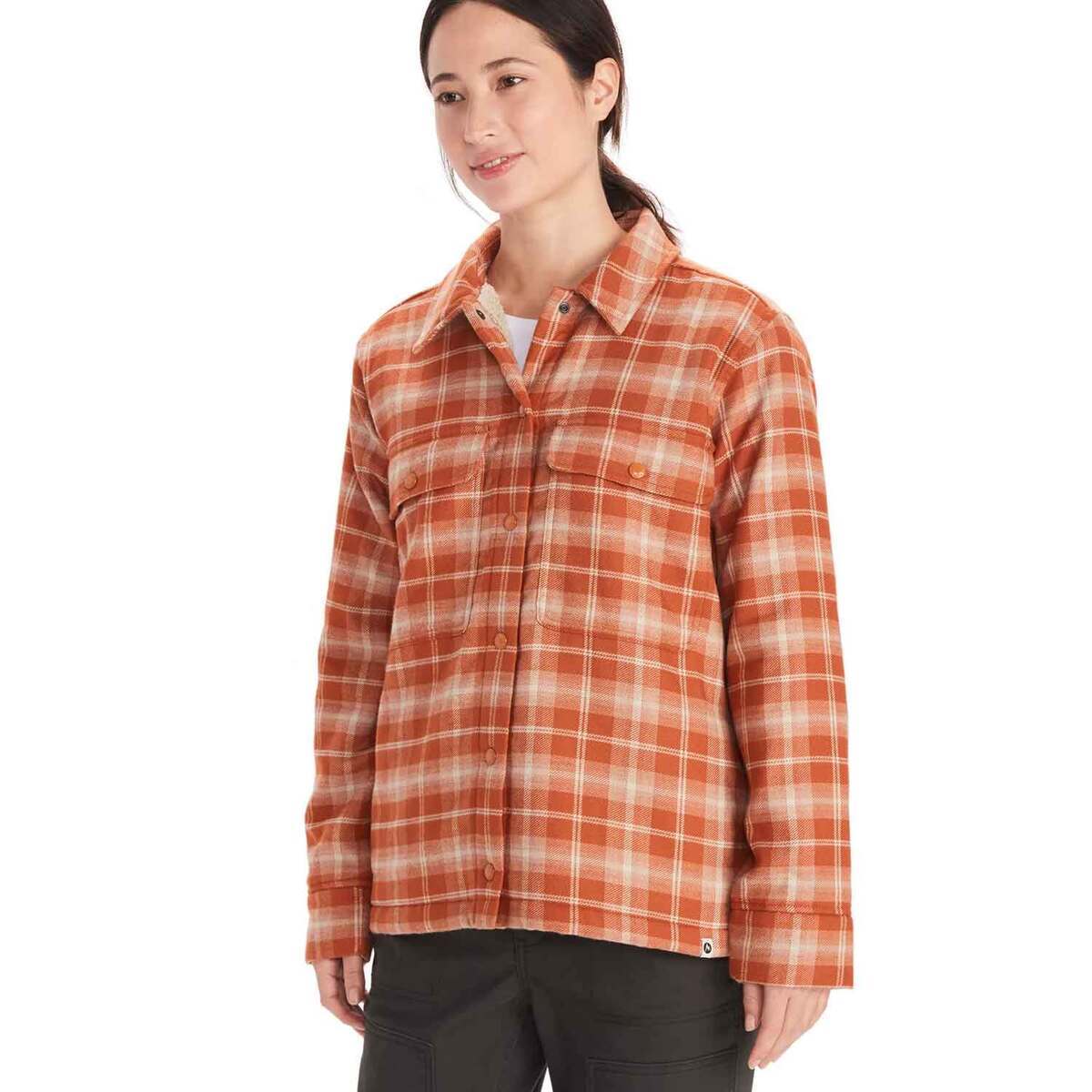 Marmot Women's Ridgefield Sherpa-Lined Flannel Shirt Jacket Marmot Women's Ridgefield Sherpa-Lined Flannel Shirt Jacket