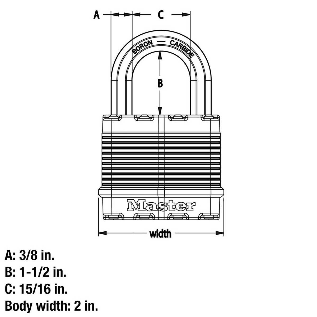 Master Lock 2 inch Wide Magnum Padlock -2 Pack - Silver Master Lock 2 inch Wide Magnum Padlock -2 Pack - Silver