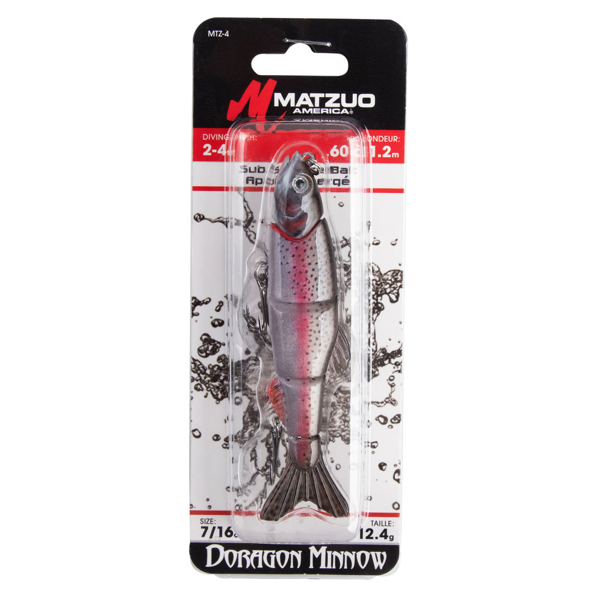 Matzuo Doragon Minnow Hard Swimbait Rainbow Trout, 4in, 7/16oz