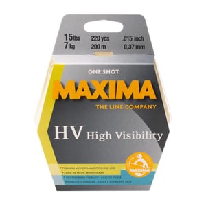 Maxima High Visibility Monofilament Fishing Line - 10lb, Hi-Vis Yellow, 220yds