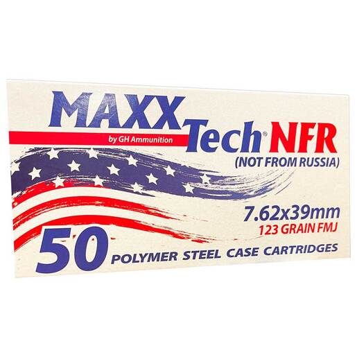 MAXXTech NFR 7.62x39mm 123gr FMJ Rifle Ammo Ammo - 50 Rounds 50 Rounds Ammo