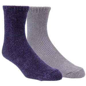 Sock Hub Women's Chenille 2 Pack Winter Socks - Blue/Gray - M