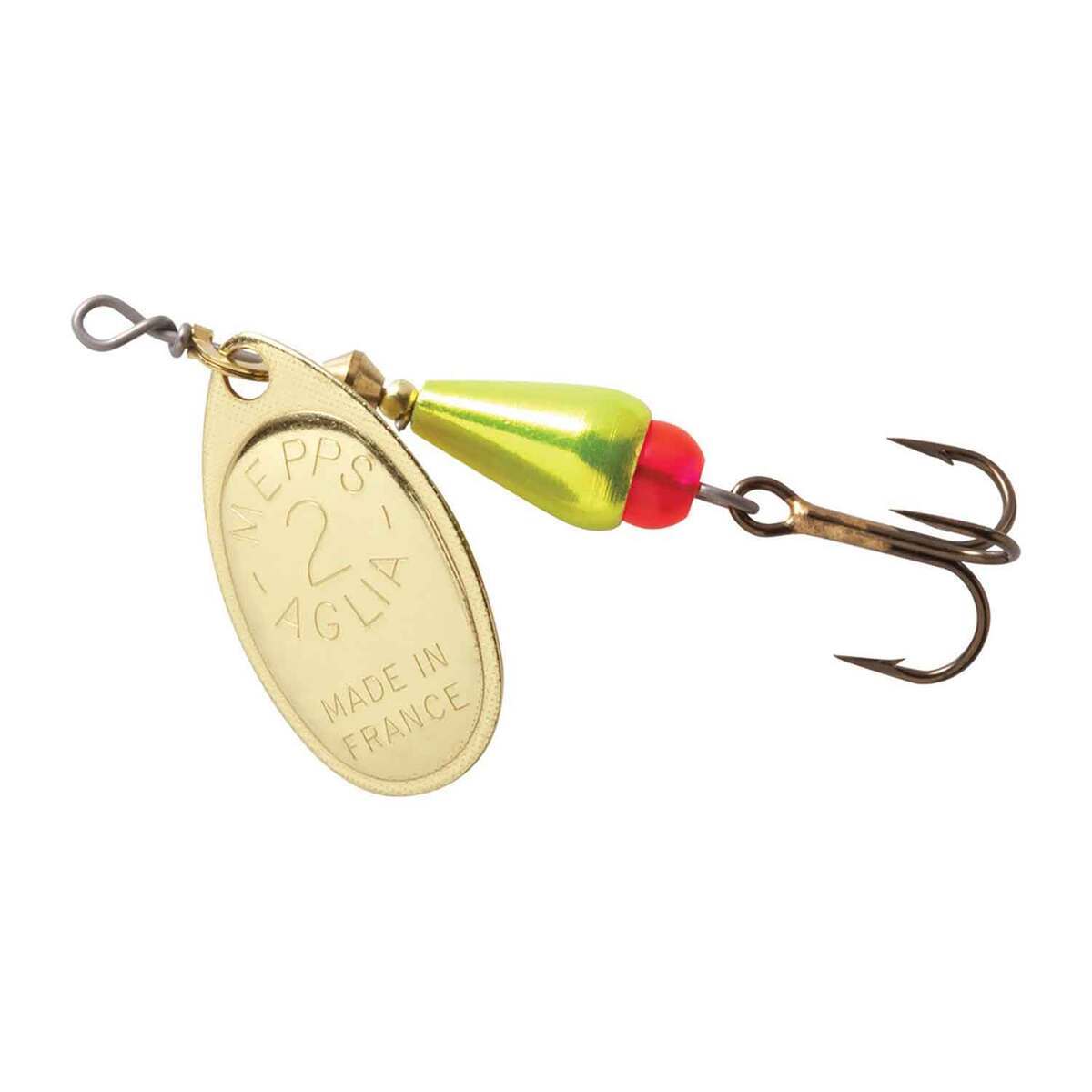 Mepps Aglia Brite Inline Spinner - Chartreuse Body Gold Blade 1/6oz ...