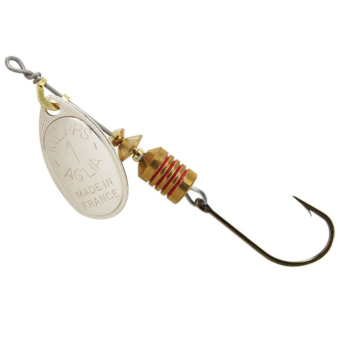 Mepps Aglia Streamer Inline Spinner - Silver/Salmon Hook, 1/8oz ...