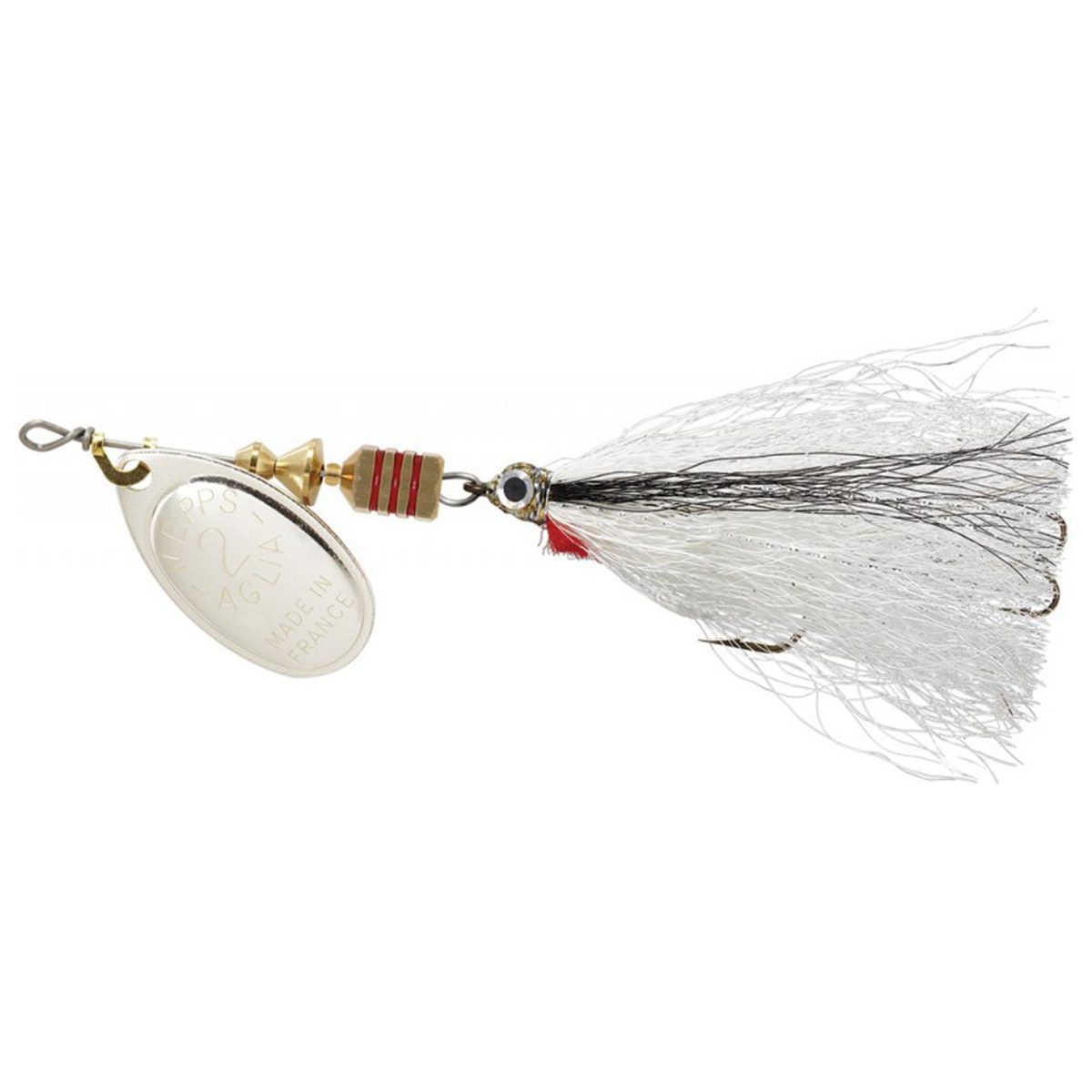 Mepps Aglia Streamer Inline Spinner - Silver/White, 1/6oz - Silver/White 2 Mepps Aglia Streamer Inline Spinner - Silver/White, 1/6oz - Silver/White 2