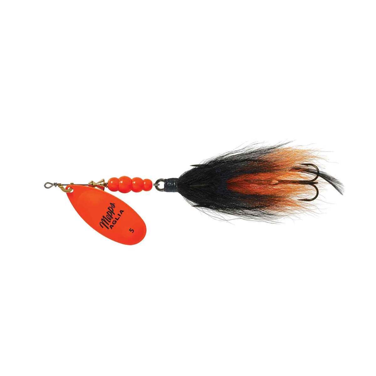 Mepps Aglia Tandem Inline Spinner - Hot Orange/Black, 7/8oz - Hot Orange/Black #5 Mepps Aglia Tandem Inline Spinner - Hot Orange/Black, 7/8oz - Hot Orange/Black #5