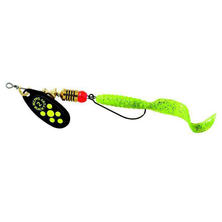 Mepps Black Fury Mister Twister Curly Tail Combo Inline Spinner - Chartreuse Dot, 1/4oz - Chartreuse Dot 3 Mepps Black Fury Mister Twister Curly Tail Combo Inline Spinner - Chartreuse Dot, 1/4oz - Chartreuse Dot 3