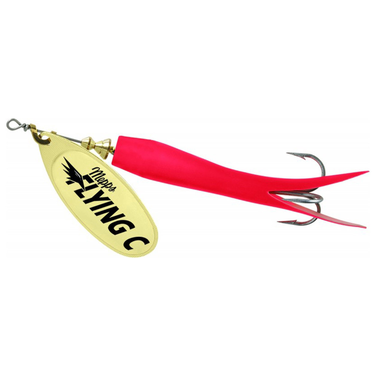 Mepps Flying C Inline Spinner - Gold Blade/Red Sleeve, Size 5, 7/8oz ...