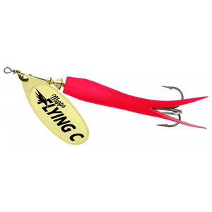 Mepps Flying C Inline Spinner - Gold Blade/Red Sleeve, 7/8oz