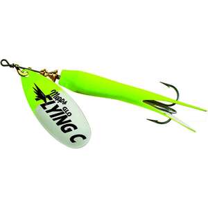 Mepps Flying C Inline Spinner - Hot Chartreuse / Glo Chartreuse Blade, 5/8oz