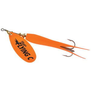 Mepps Flying C Inline Spinner - Hot Orange / Hot Orange Blade, 7/8oz
