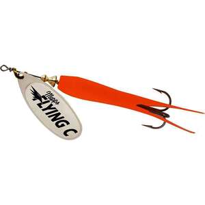 Mepps Flying C Inline Spinner - Hot Orange / Silver Blade, 7/8oz