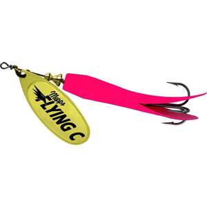 Mepps Flying C Inline Spinner - Hot Pink / Gold Blade, 7/8oz
