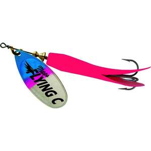 Mepps Flying C Inline Spinner - Rainbow Trout Blade/Hot Pink Sleeve, 7/8oz