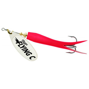 Mepps Flying C Inline Spinner - Silver Blade/Red Sleeve, 7/8oz