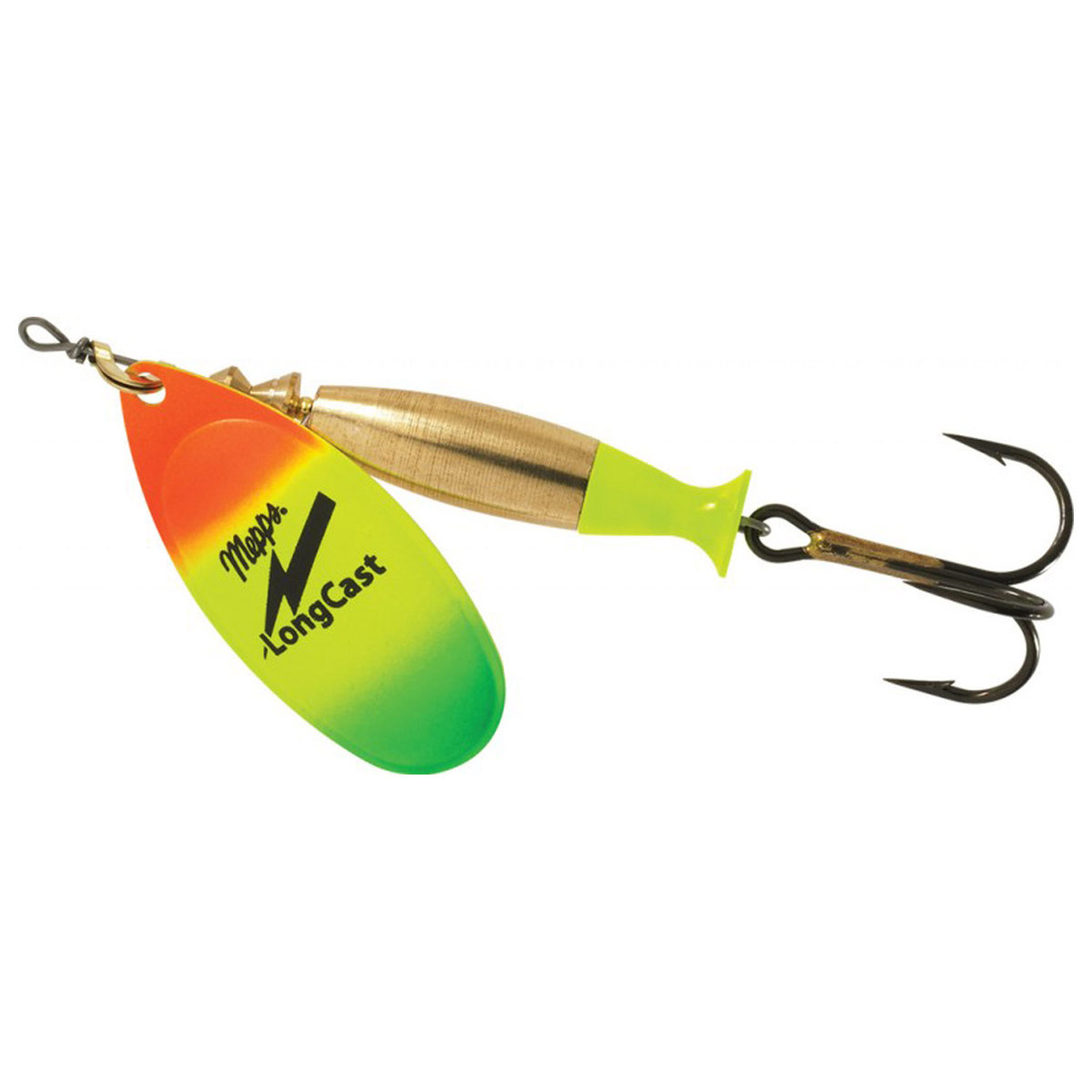 Mepps GLO Series Longcast Inline Spinner - Gold Body/Chartreuse Fin/Hot ...