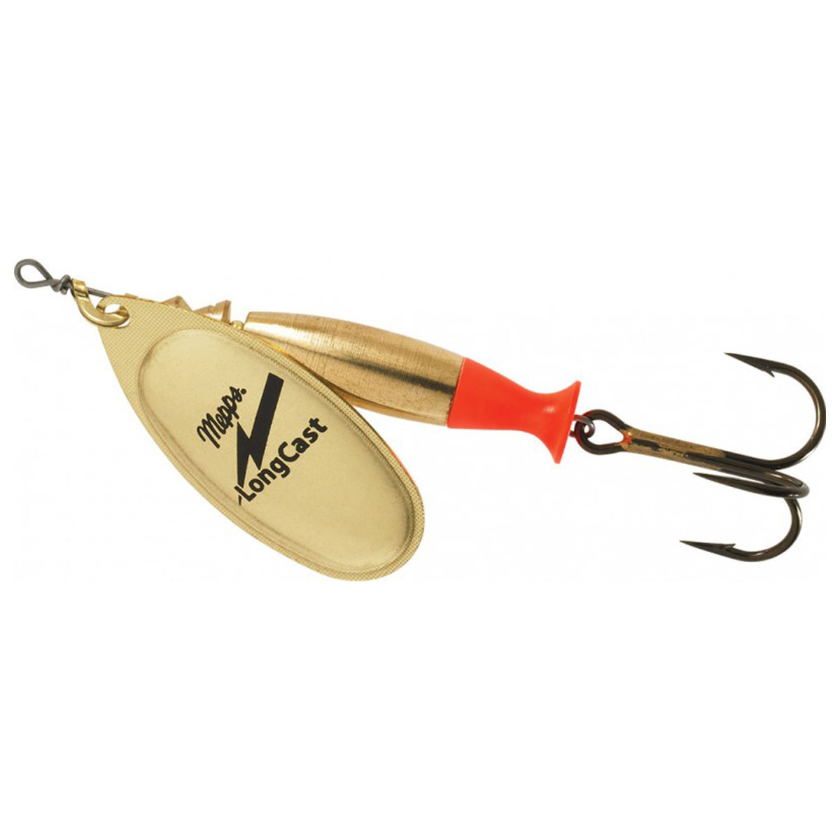 Mepps GLO Series Longcast Inline Spinner - Gold Body/Orange Fin/ Gold ...