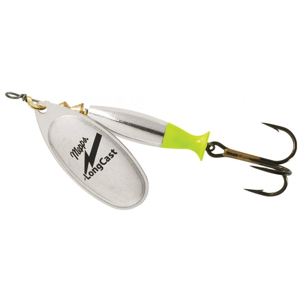 Mepps GLO Series Longcast Inline Spinner - Silver Body/Chartreuse Fin ...
