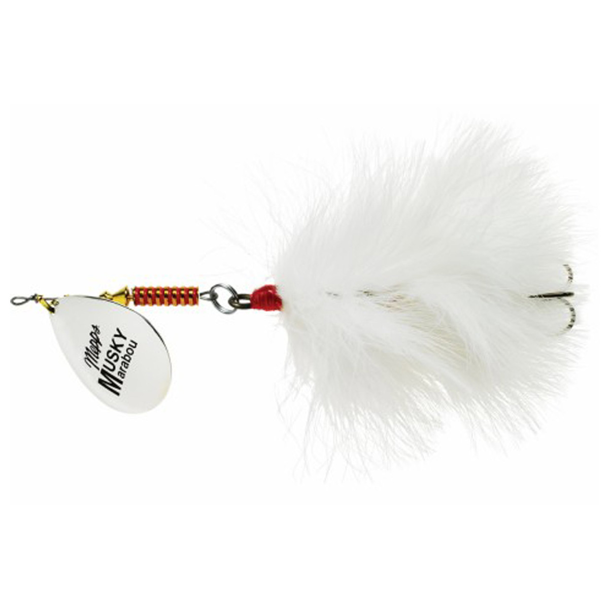 Mepps Marabou Musky Tandem Inline Spinner - Silver/White, 1-1/4oz ...