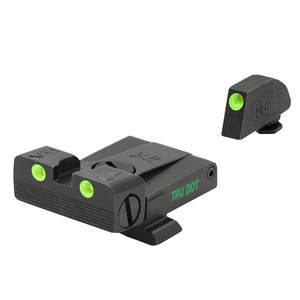 Meprolight 3-Dot Glock G17/19/34/35 Black Adjustable Handgun Sight Set - Green