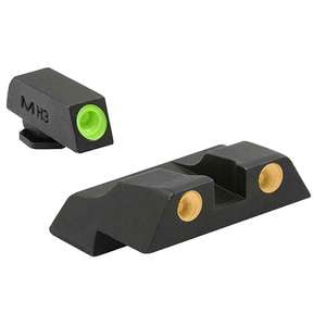 Meprolight Self-Illuminated 3-Dot Glock G26/27 Handgun Night Sight Set - Green/Orange