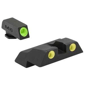 Meprolight Self-Illuminated 3-Dot Glock G26/27 Handgun Night Sight Set - Green/Yellow