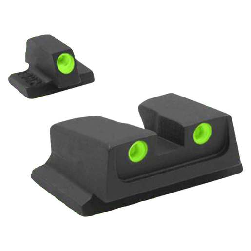 Meprolight Self-Illuminated 3-Dot S&W M&P Handgun Night Sight Set – Green – Black/Green