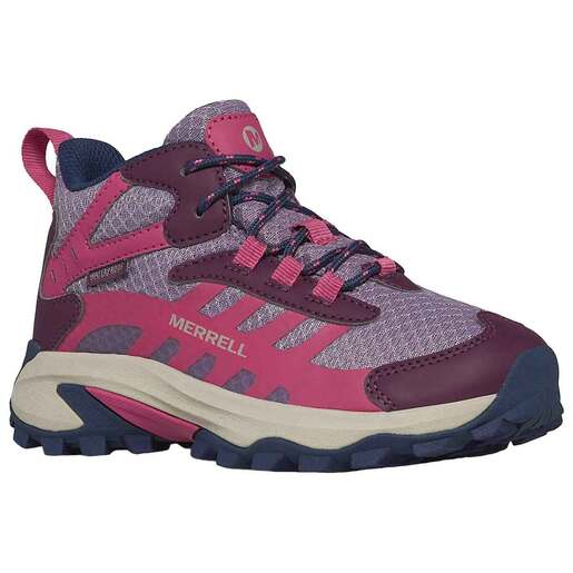 Merrell Youth Moab Speed 2 Waterproof Mid Hiking Shoes - Berry 1
