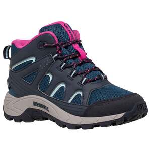 Merrell Youth Oakcreek Waterproof Mid Hiking Boots - Navy/Fuchsia - Size 2Y