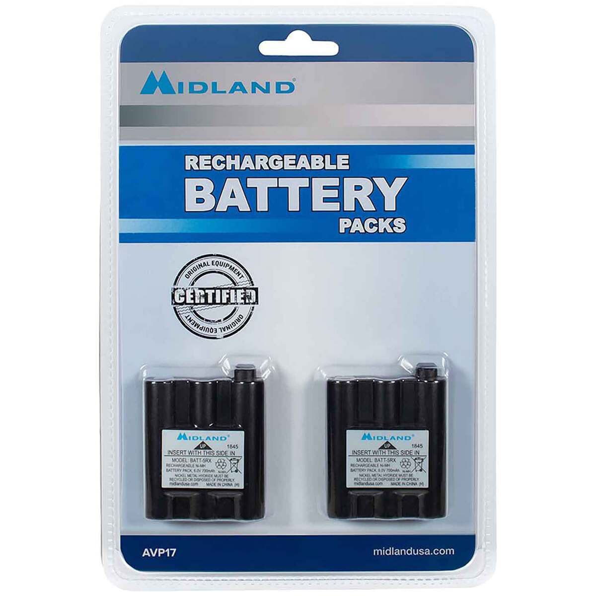 Midland AVP17 Rechargeable Batteries - Black Midland AVP17 Rechargeable Batteries - Black