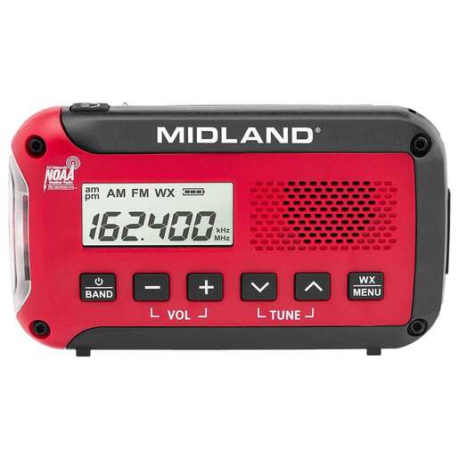 Midland ER10VP E+Ready Compact Emergency Weather Radio - Red