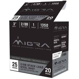 Migra Ammunition Combinational 20Ga 3in 1oz #2 Steel Shotshells - 150 Rounds