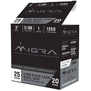 Migra Ammunition Combinational 20Ga 3in 1oz #2 Steel Shotshells - 150 Rounds Migra Ammunition Combinational 20Ga 3in 1oz #2 Steel Shotshells - 150 Rounds